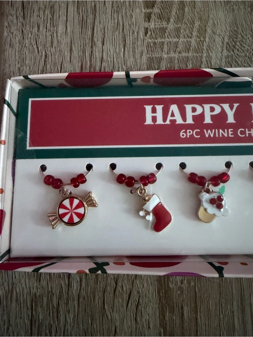 Happy Hour Red Holiday Wine Charm Set